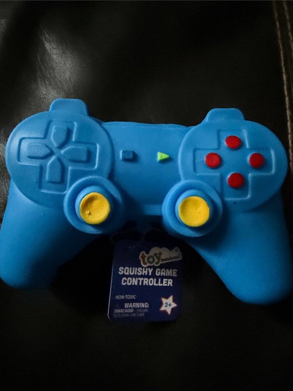 New Toymendous Blue Squishy Game Controller Stress Toy with Yellow Joysticks